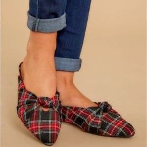 Plaid mules